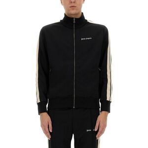 PALM ANGELS Track Jacket with Signature Stripes Men BLACK Sweaters & Cardigans